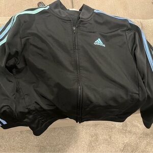 Adidas Black Track Jacket with colorful Stripes